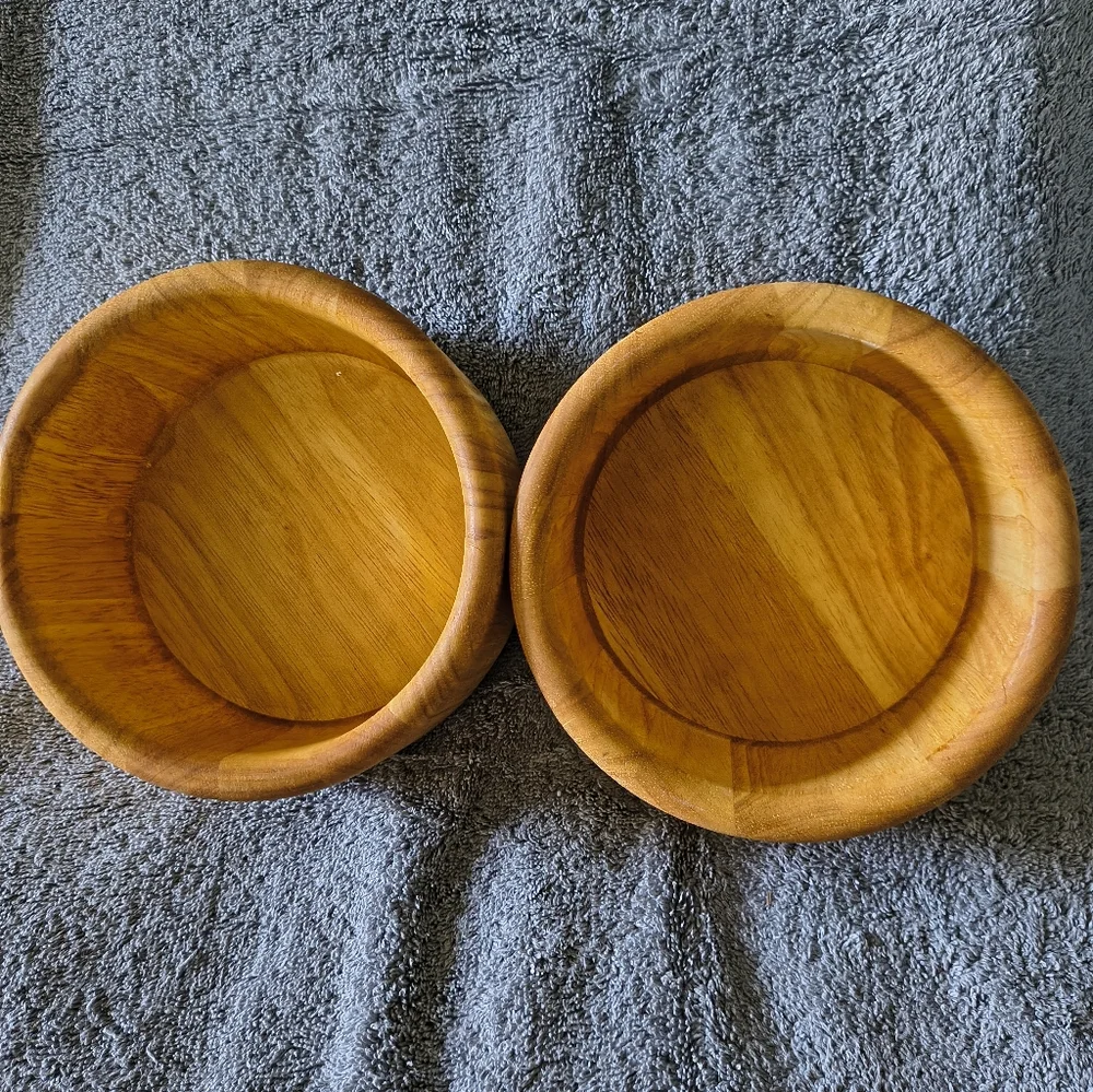 Dansk International Designs Set of 2 Wood Bowls Minimalist Salad All Occasions